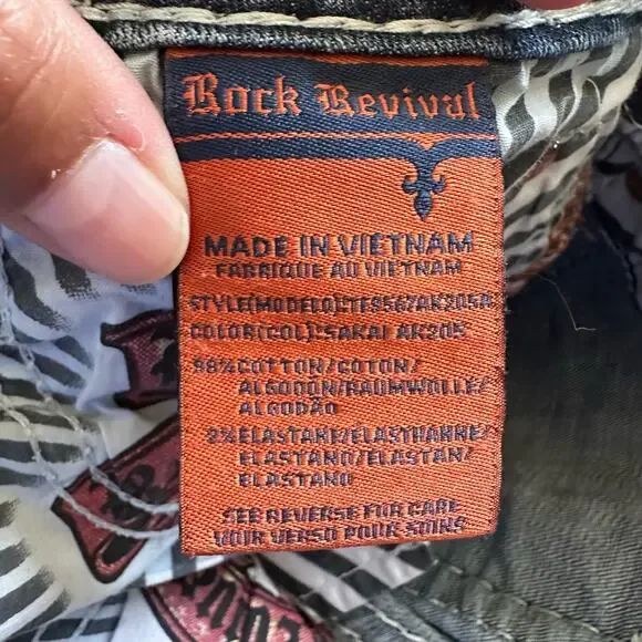 Rock Revival Sakai Ankle Skinny Embellished Jeans Size 26 - Picture 10 of 14